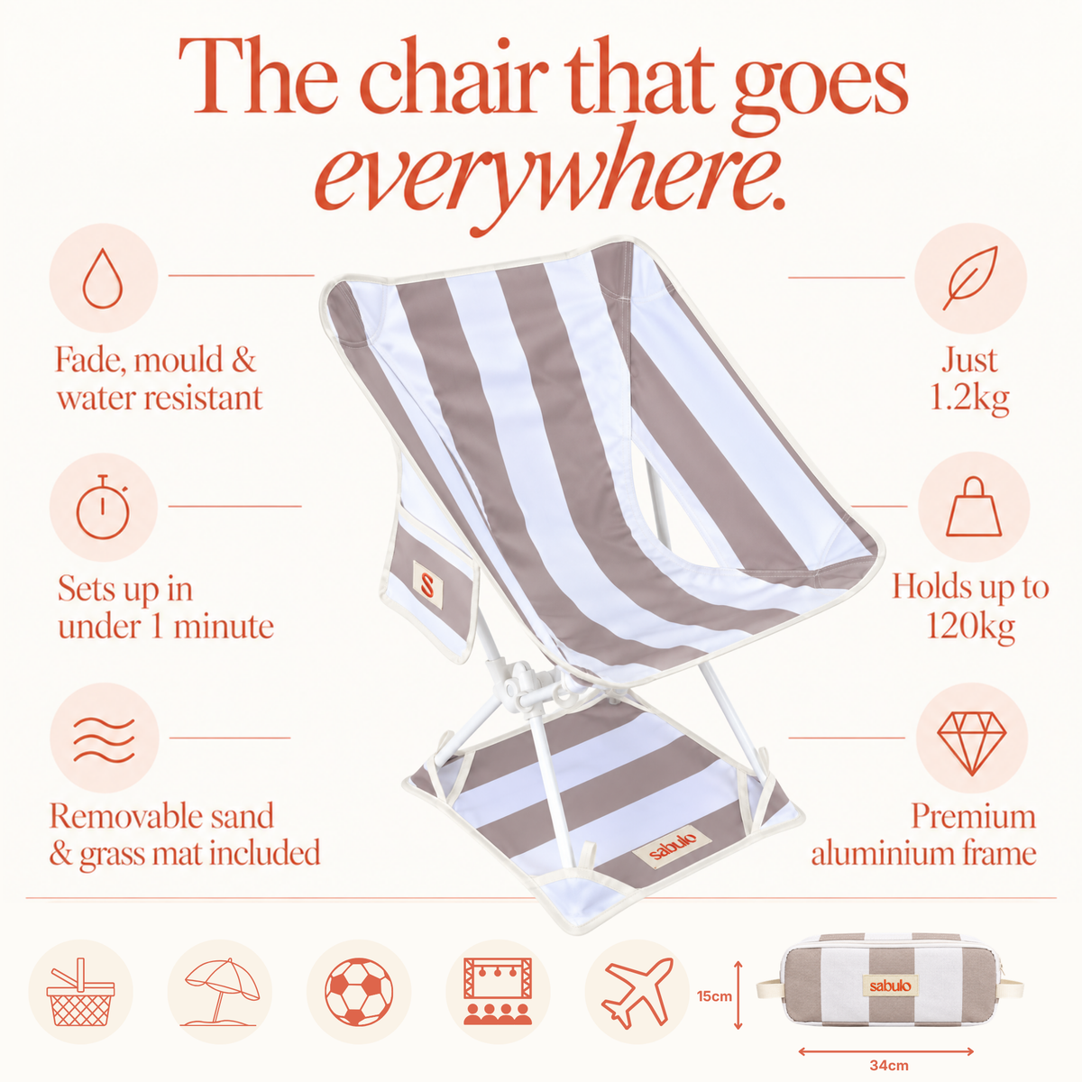 The Sabulo Replay Chair - Mocha Stripes